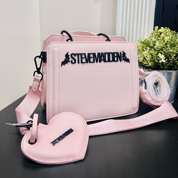 Steve Madden Bevlyn Bats Satchel Blush Pink Halloween Crossbody